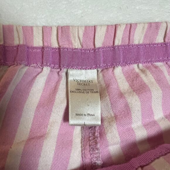 Victoria's Secret Stripe Pajama Set Size Large Cotton Loungewear Casual Colorful - Picture 10 of 13